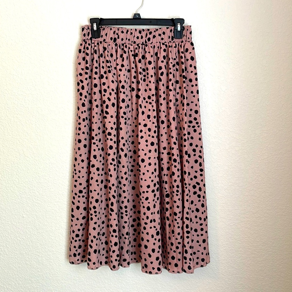 Blush Leopard Midi Skirt